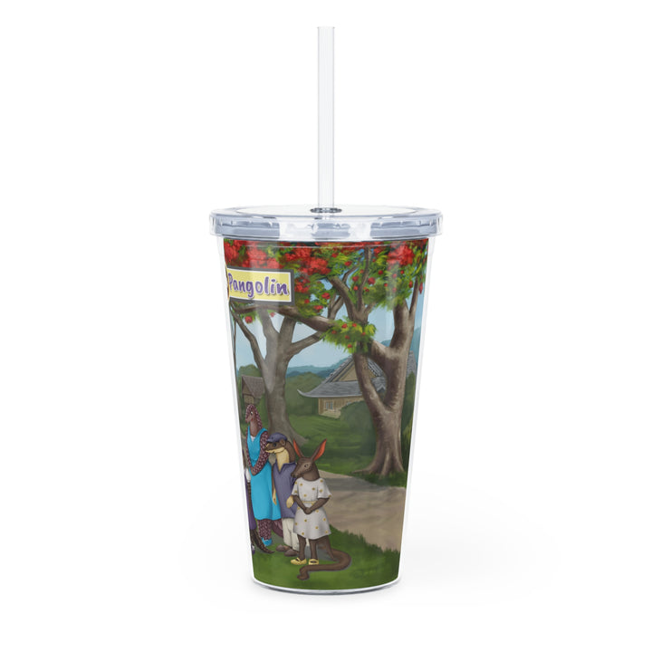 Penny Pangolin Plastic Tumbler with Straw