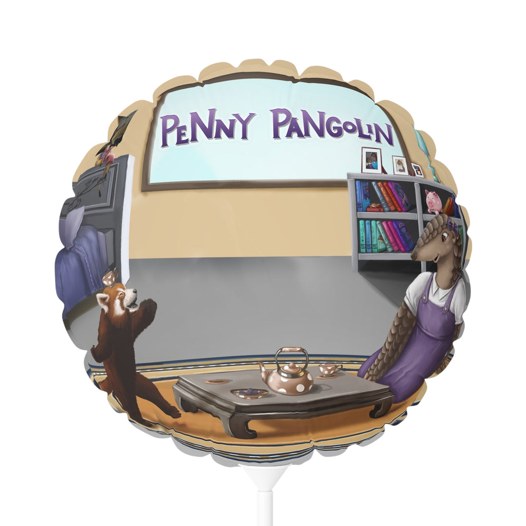 Penny Pangolin Balloon (Round and Heart-shaped), 11"
