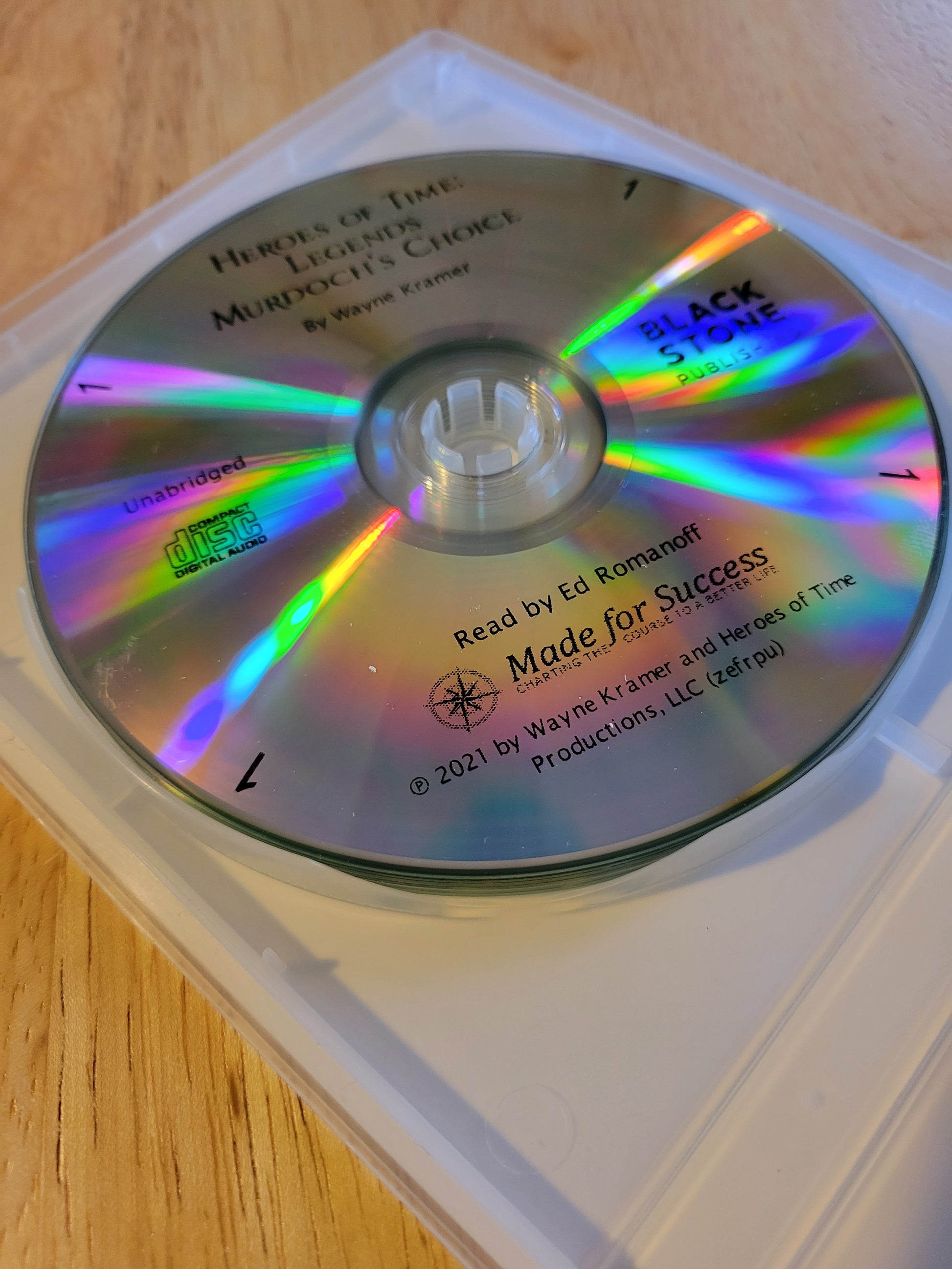 Murdoch's Choice Audiobook CD Set opened to show discs