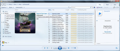 Murdoch's Choice MP3 files playing in media software on a computer