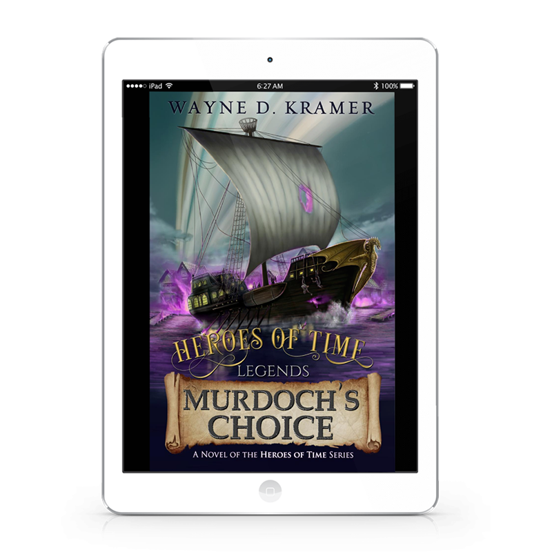 eReader displaying front cover of Murdoch's Choice by author Wayne D. Kramer